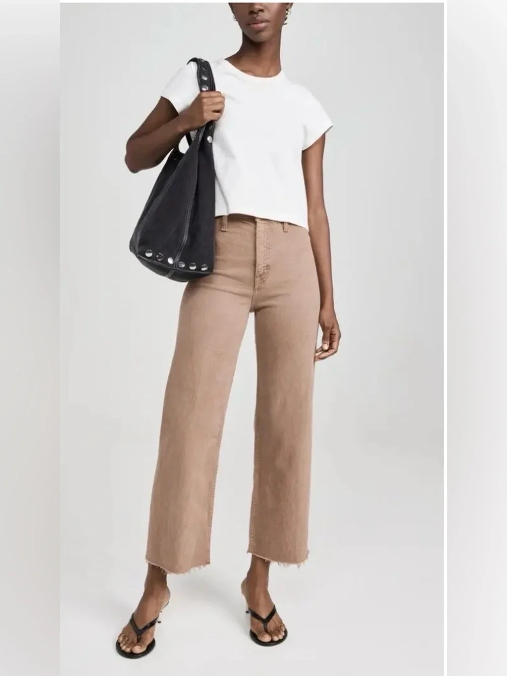 Pistola Penny Vrop High-Rise Wide Leg Jeans in Taupe